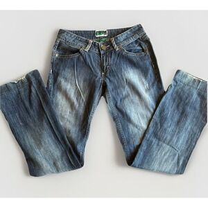 Wrangler Premium Patch Thick Stitch Western Rodeo Blue Denim Jeans Womens 5/6X34